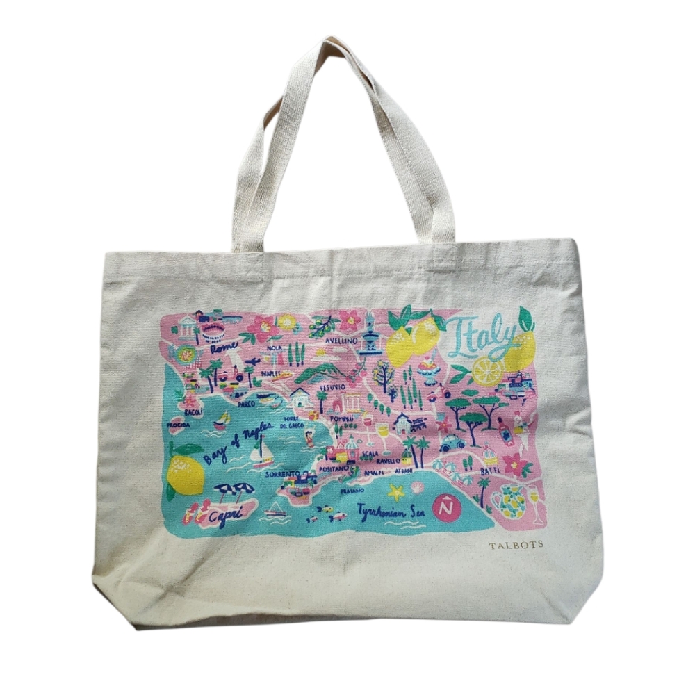 Talbots Italy Map Tote Bag